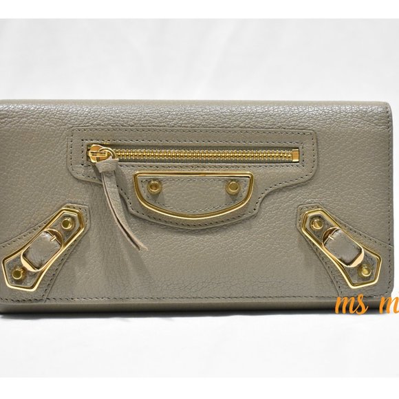 NWT Balenciaga Gray Edge Goatskin leather wallet - Picture 3 of 8